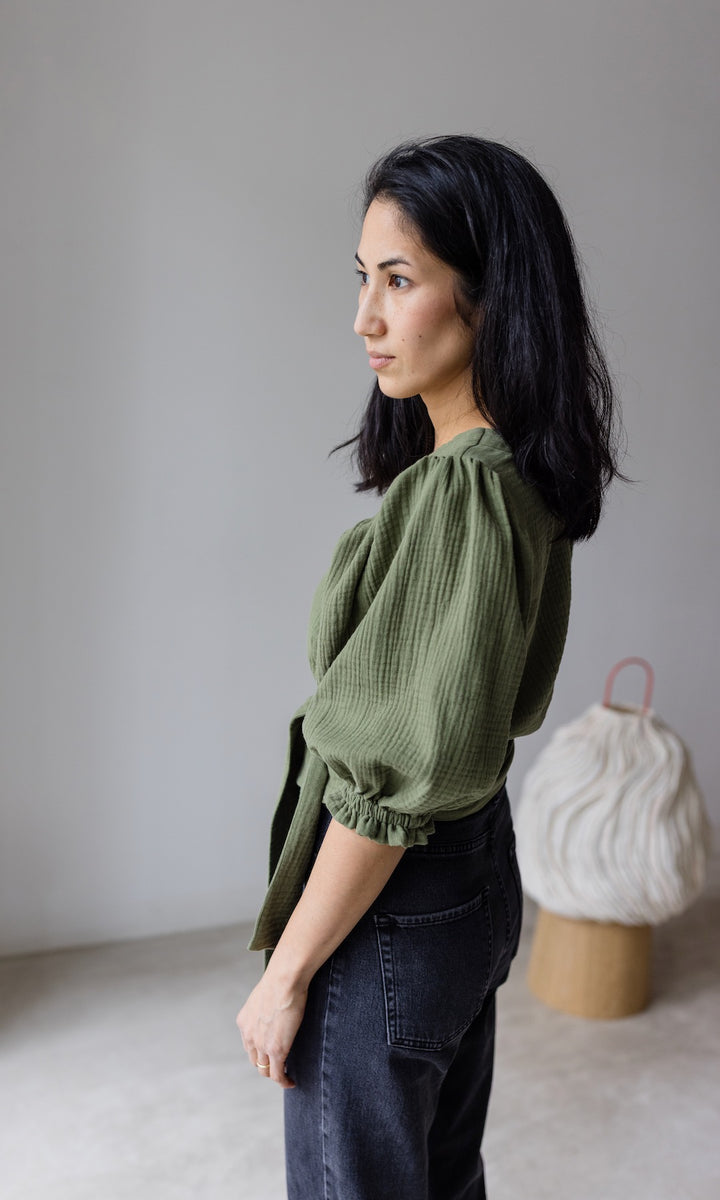 Musselin Wickelbluse