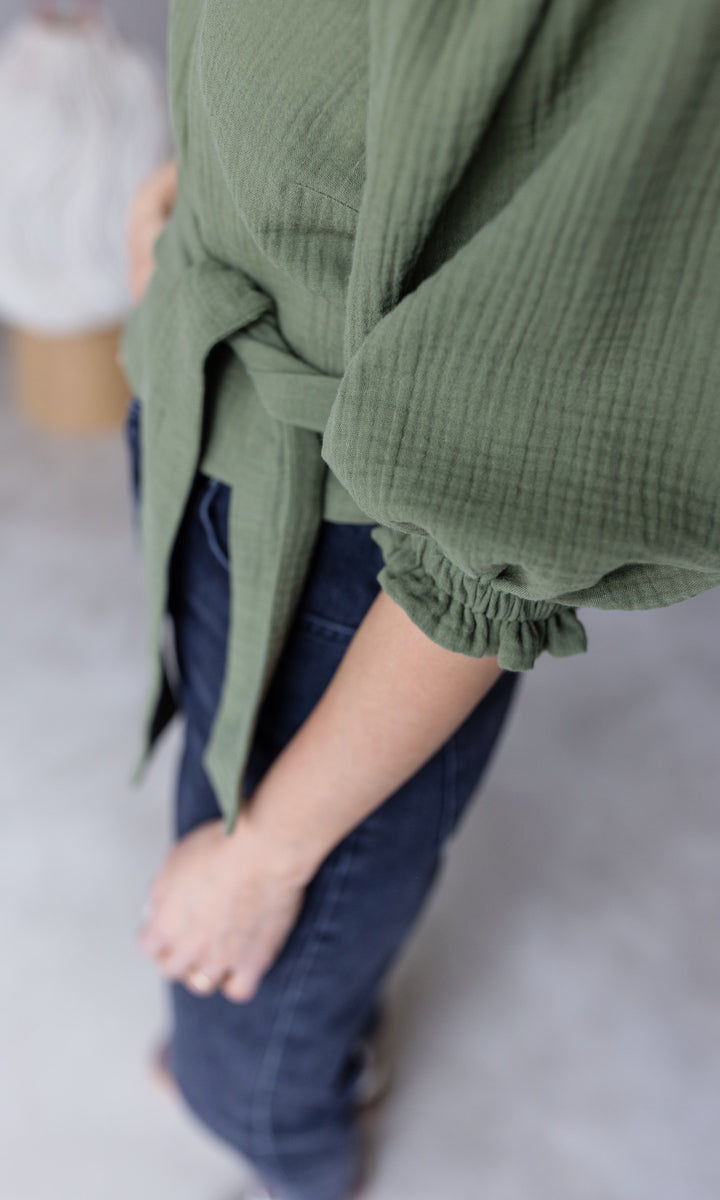 Musselin Wickelbluse