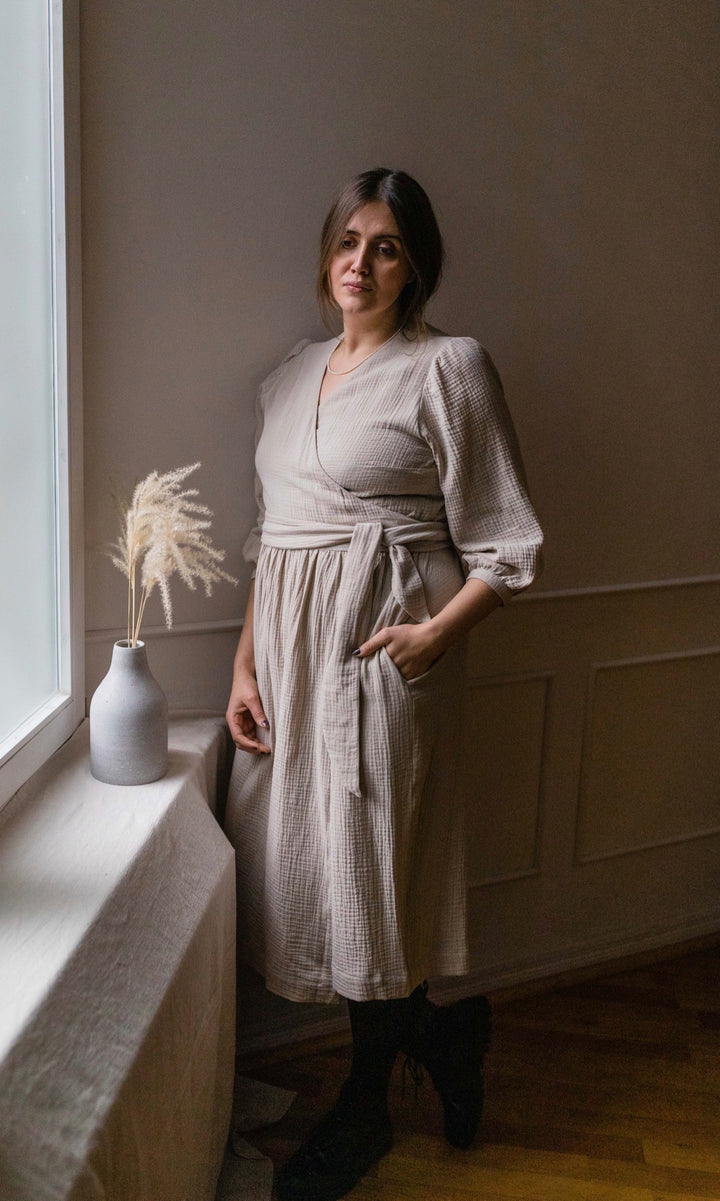 Musselin Wickelkleid