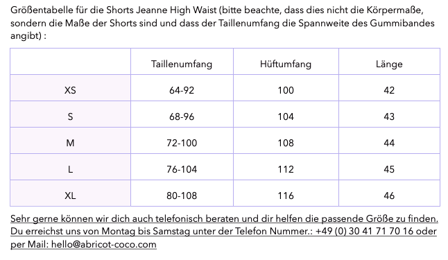 High Waist Shorts Jeanne - nur noch in XS verfügbar
