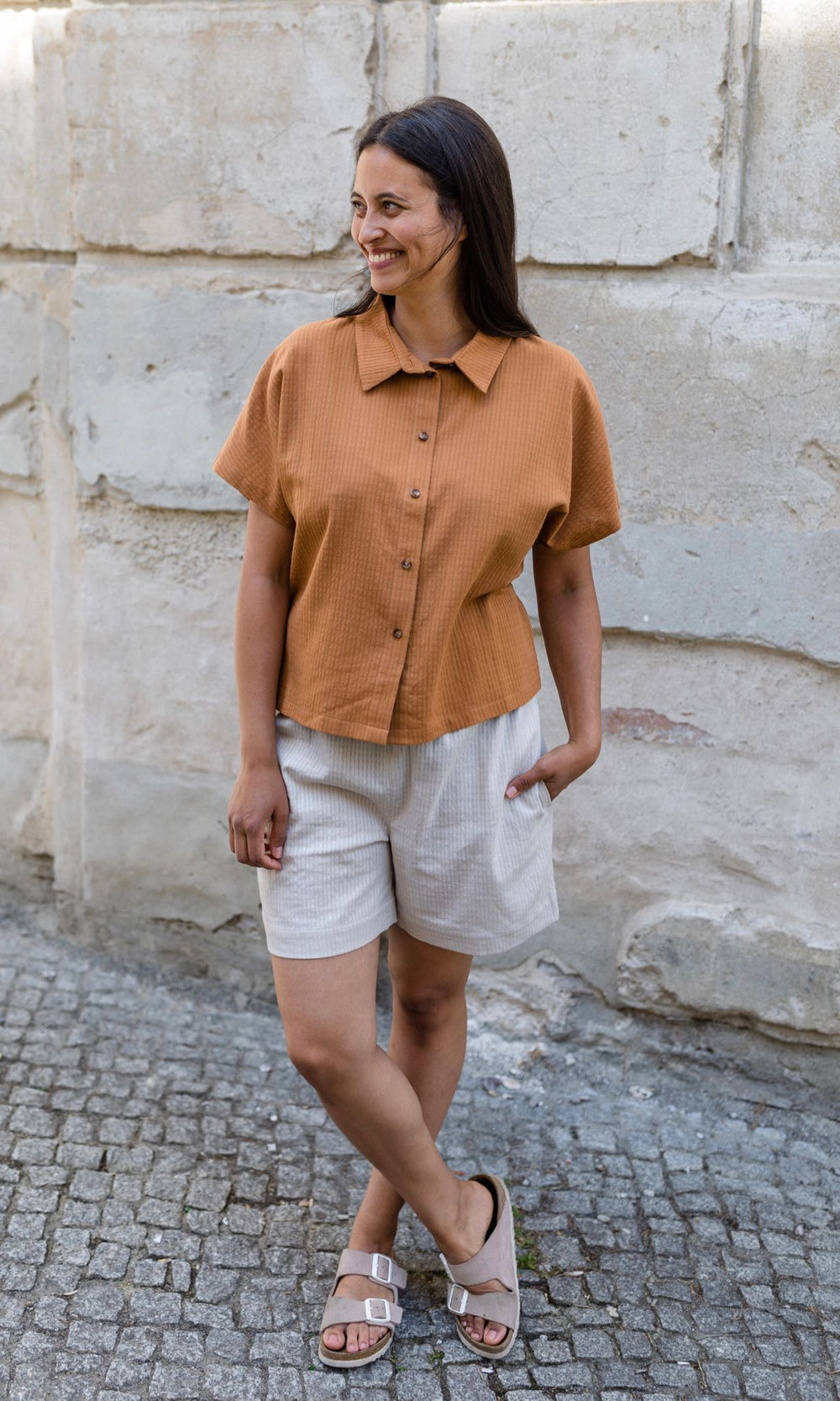 Umstands-Shorts Jeanne (nur noch M) - abricot coco