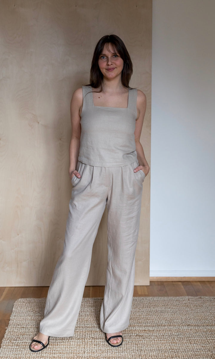 Trägertop aus Leinen (nur noch in XS, L, XL, XXL) - abricot coco