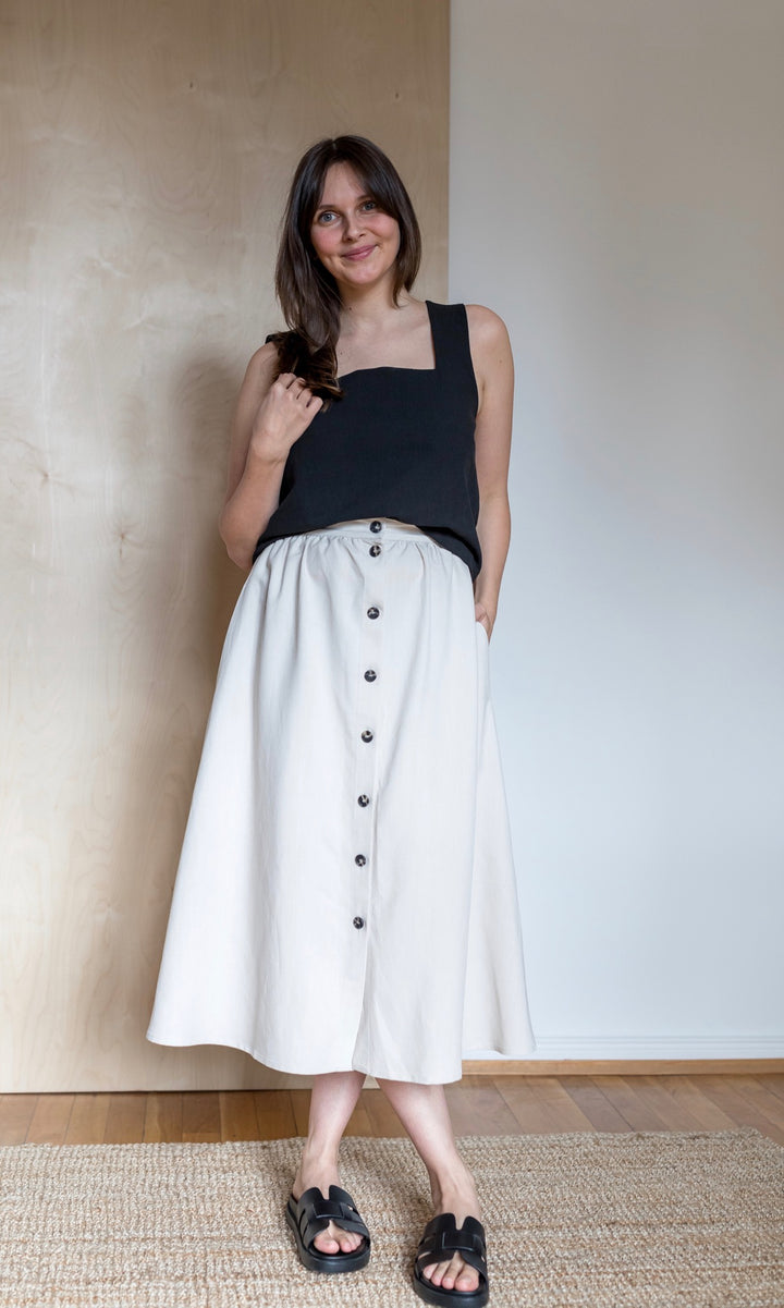 Trägertop aus Baumwolle (nur noch in XS, XL, XXL) - abricot coco