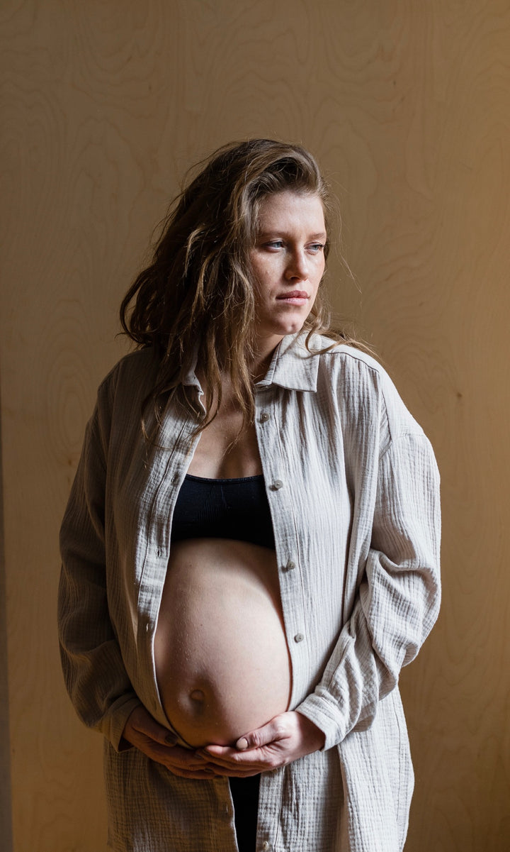 Oversized Musselin Hemd - nur noch in XS, L und XL verfügbar - abricot coco
