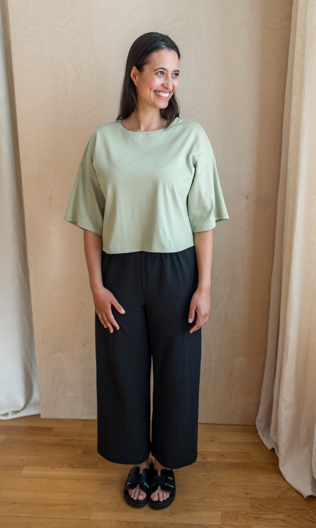 High Waist Culotte aus Viskose - abricot coco